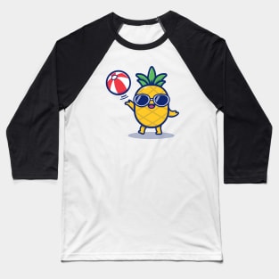 Cute Pineapple Playing Summer Ball Baseball T-Shirt